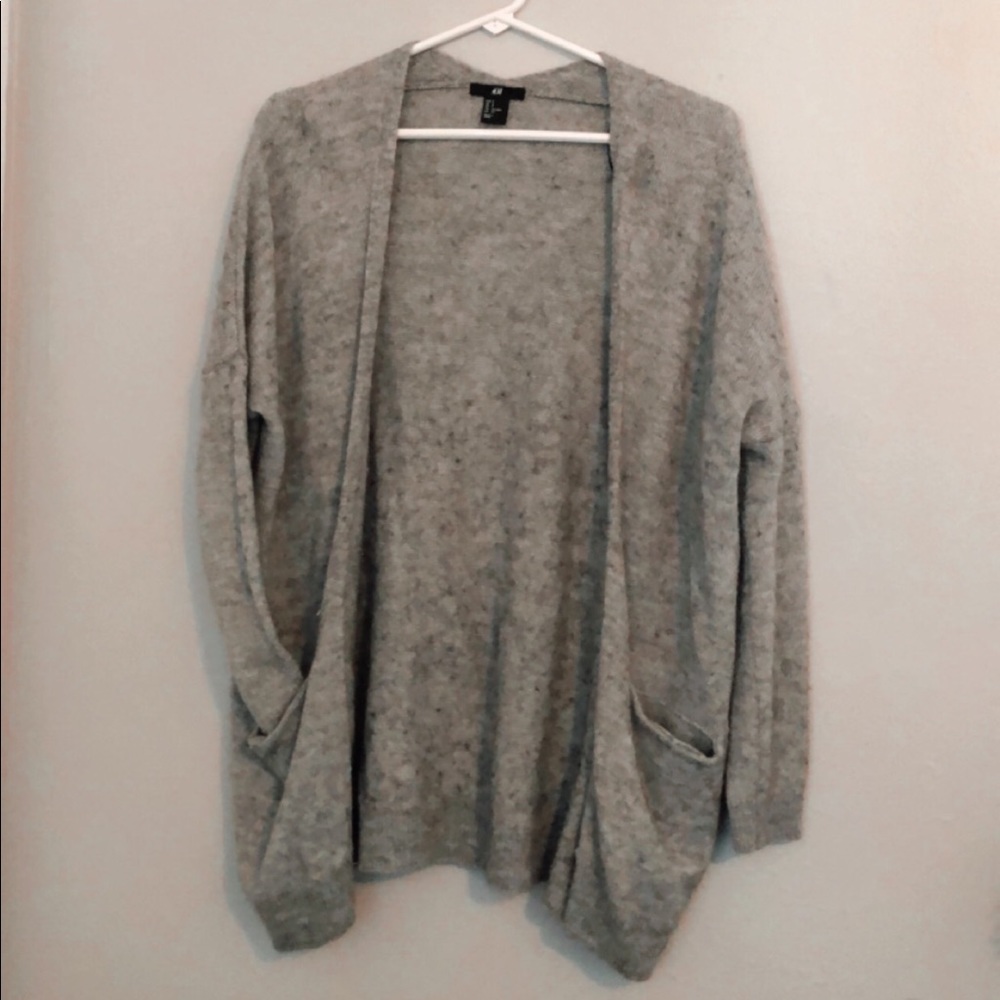 grey cardigan